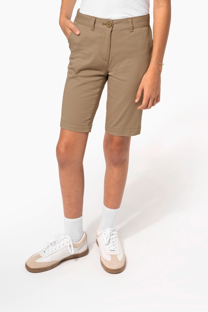 [K7008-DarkNavy-10ans] K7008 - Bermuda chino fille - DarkNavy (10 ans)