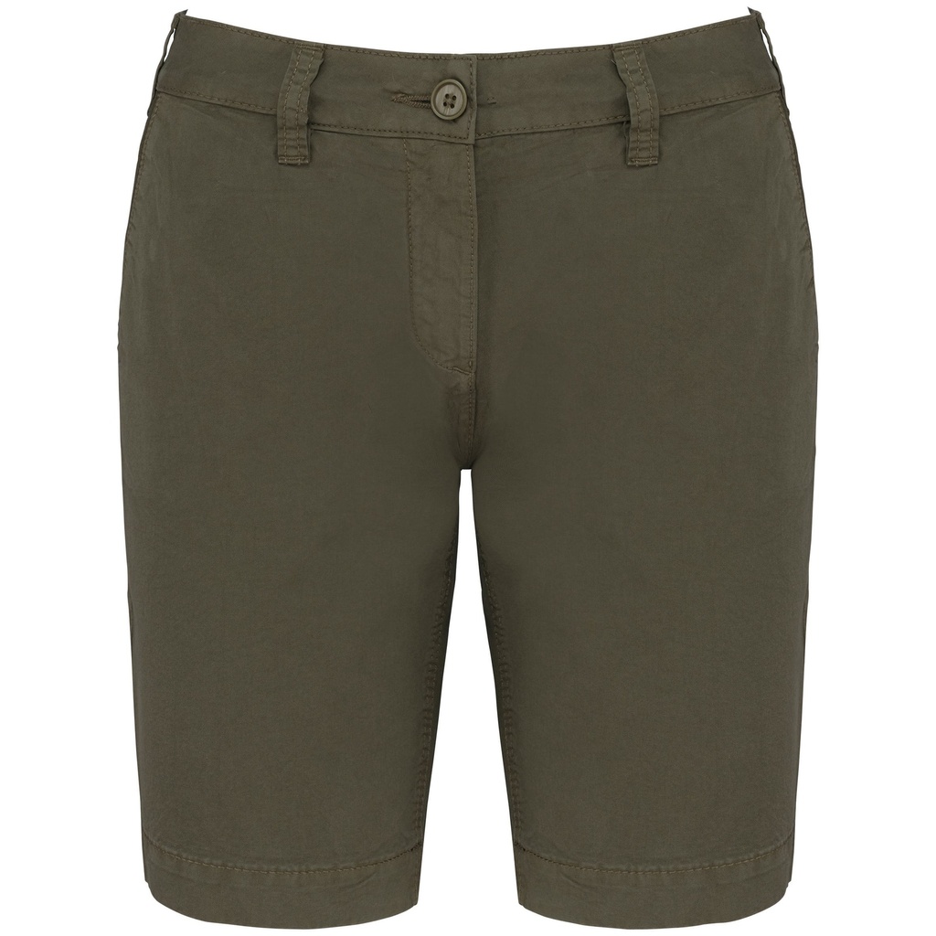 [K753-WashedLightKhaki-44FR] K753 - Bermuda aspect délavé femme - WashedLightKhaki (44FR)