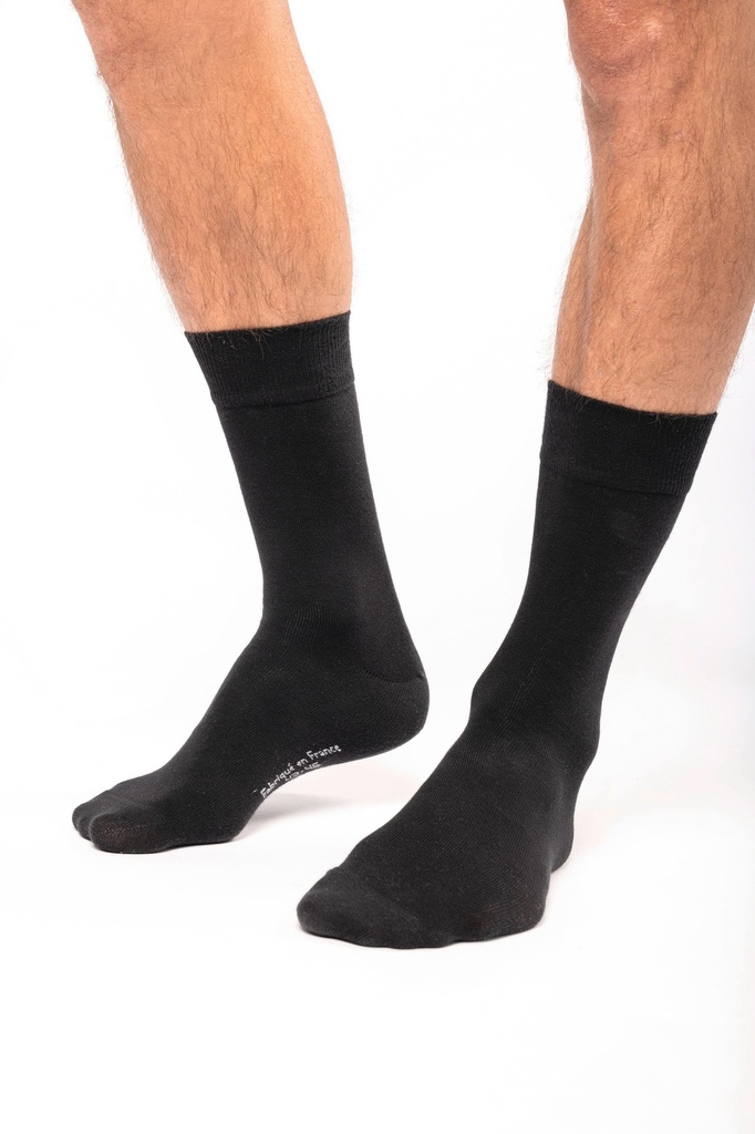[K818-Navy-39/42EU] K818 - Chaussettes de ville mi-hautes coton Bio Origine France Garantie - Navy (39/42EU)