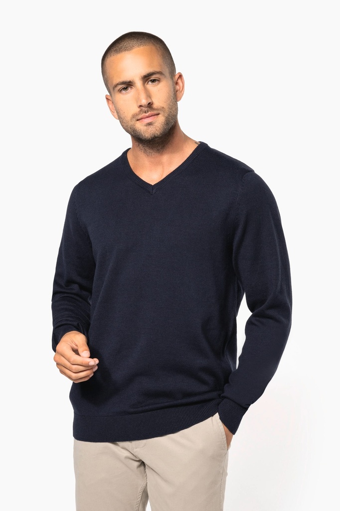 [K965-Navy-S] K965 - Pull col V homme - Navy (S)