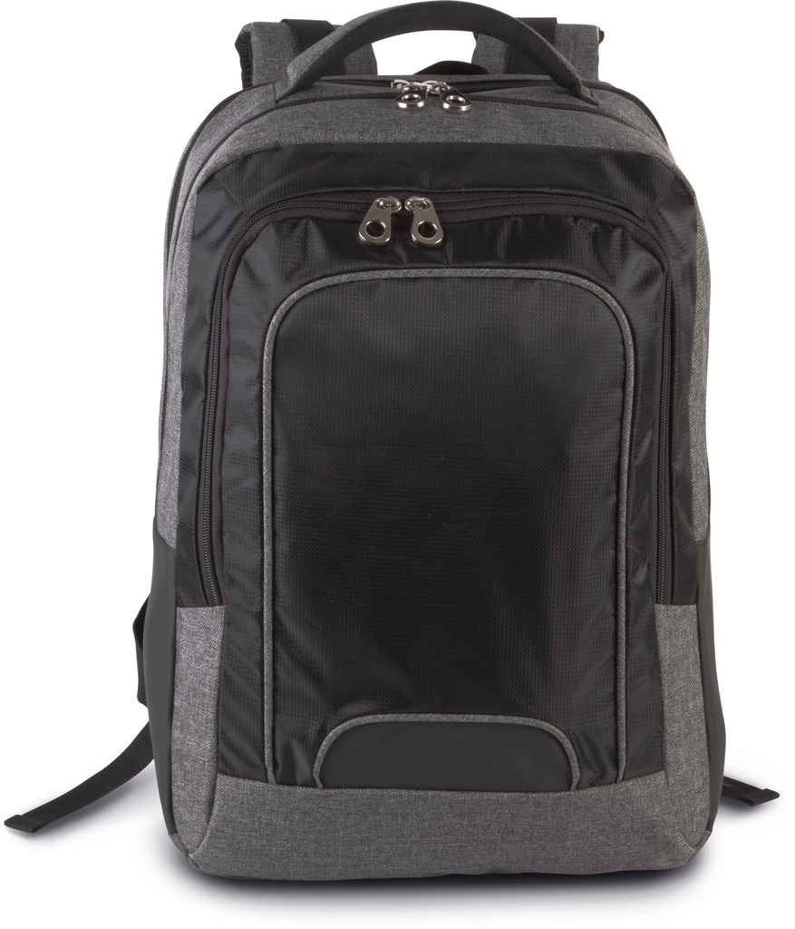 [KI0142-DarkGreyHeather_Black-OneSize] KI0142 - Sac à dos ordinateur business - DarkGreyHeather_Black