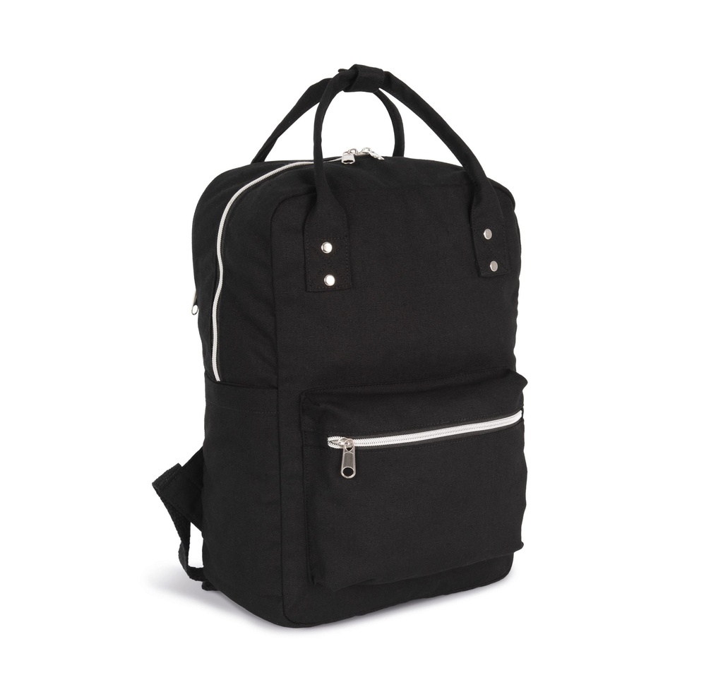 [KI0186-Black-OneSize] KI0186 - Sac à dos style urbain avec poignées - Black