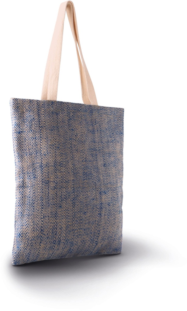 [KI0226-Natural_Capuccino-OneSize] KI0226 - Sac en toile de jute teint 100% naturel - Natural_Capuccino