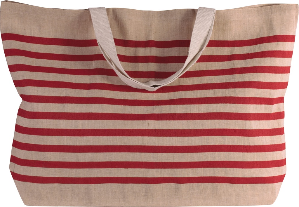 [KI0228-Natural_Red-OneSize] KI0228 - Grand sac fourre-tout en juco - Natural_Red