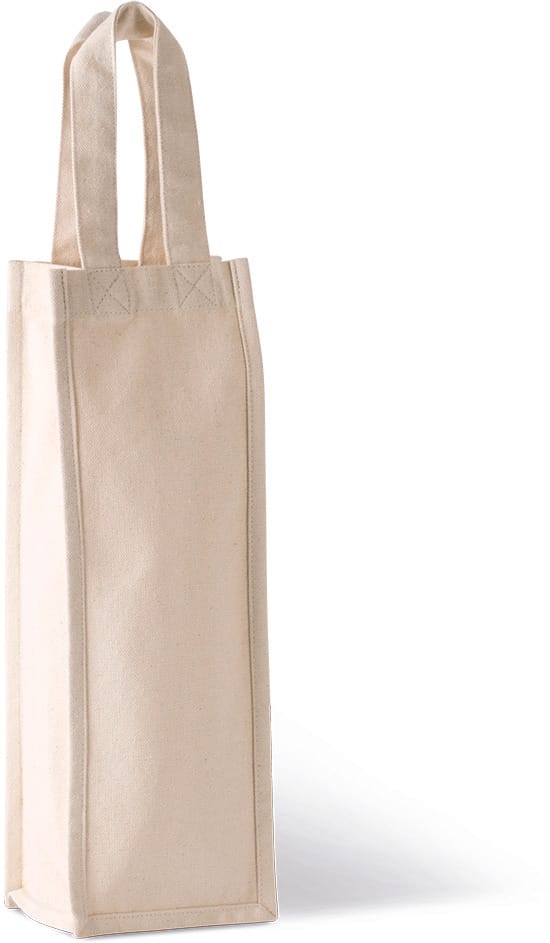[KI0269-CherryRed-OneSize] KI0269 - Sac porte-bouteille en coton canvas - CherryRed