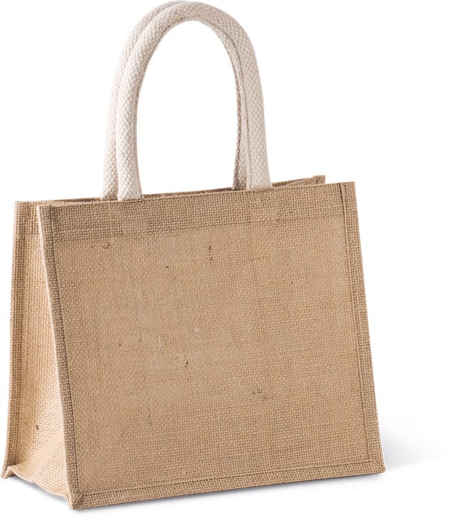 [KI0273-IceMint-OneSize] KI0273 - Sac style cabas en toile de jute - modèle moyen - IceMint