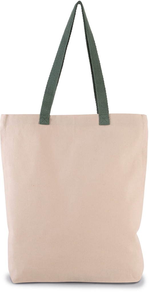 [KI0278-Natural_Black-OneSize] KI0278 - Sac shopping à soufflet avec poignées contrastées - Natural_Black