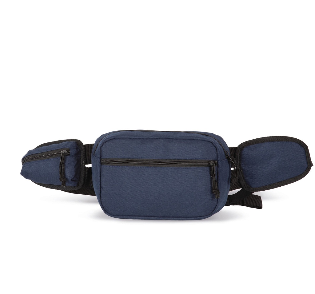 [KI0371-Navy-OneSize] KI0371 - Sac banane recyclé grand format avec pochette latérale - Navy
