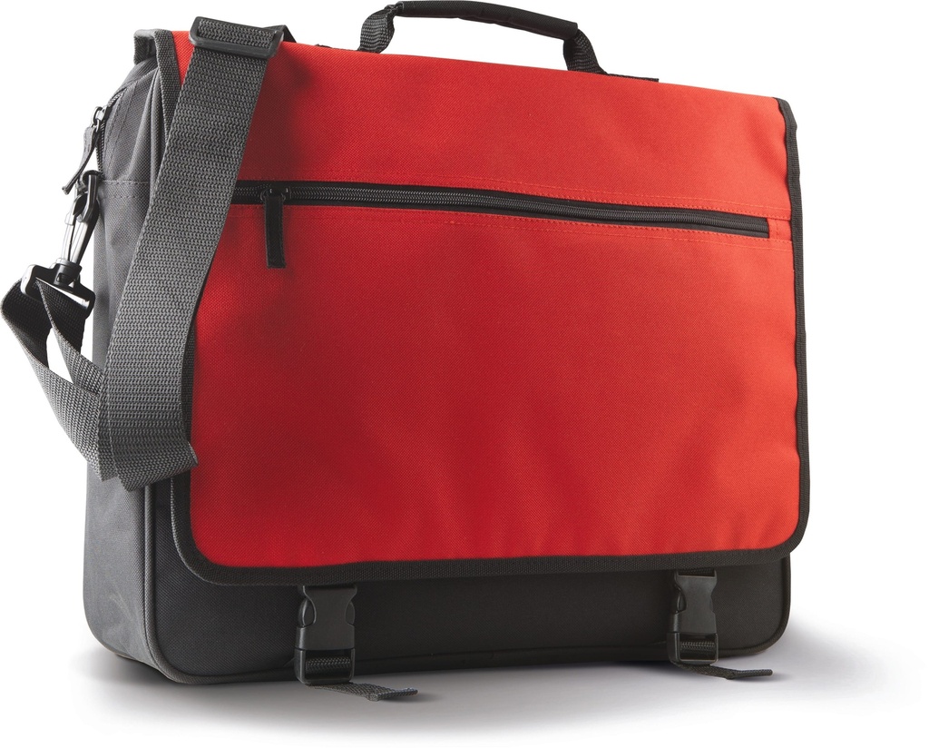 [KI0412-Black_LightGrey-OneSize] KI0412 - Porte-document avec rabat - Black_LightGrey