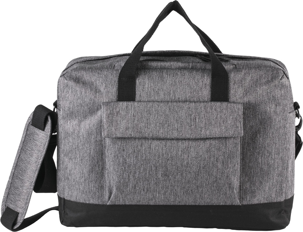 [KI0427-GreyTwill_Black-OneSize] KI0427 - Sac porte-ordinateur - GreyTwill_Black
