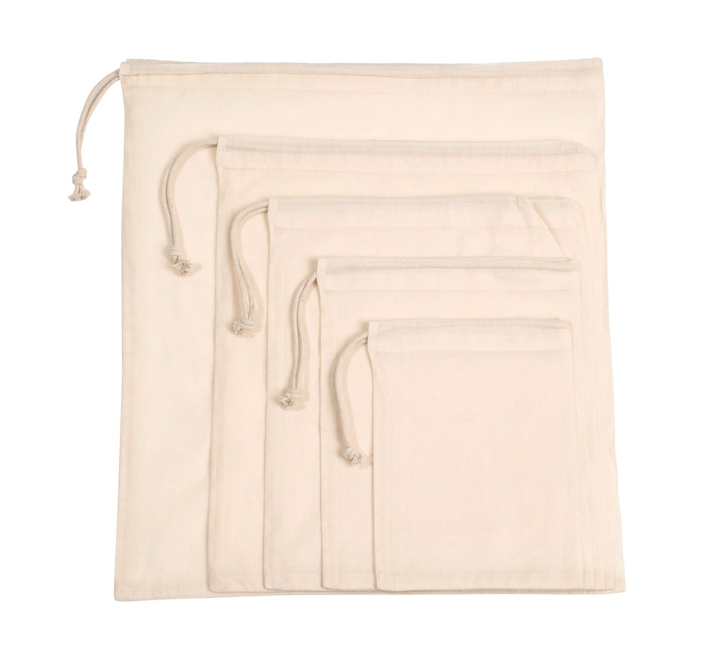 [KI0729-Natural-XS] KI0729 - Sac à cordon coulissant en coton biologique - Natural (XS)