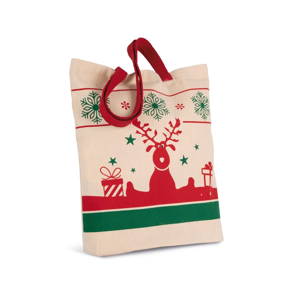 [KI0733-CherryRed-OneSize] KI0733 - Sac shopping avec motifs de Noël - CherryRed