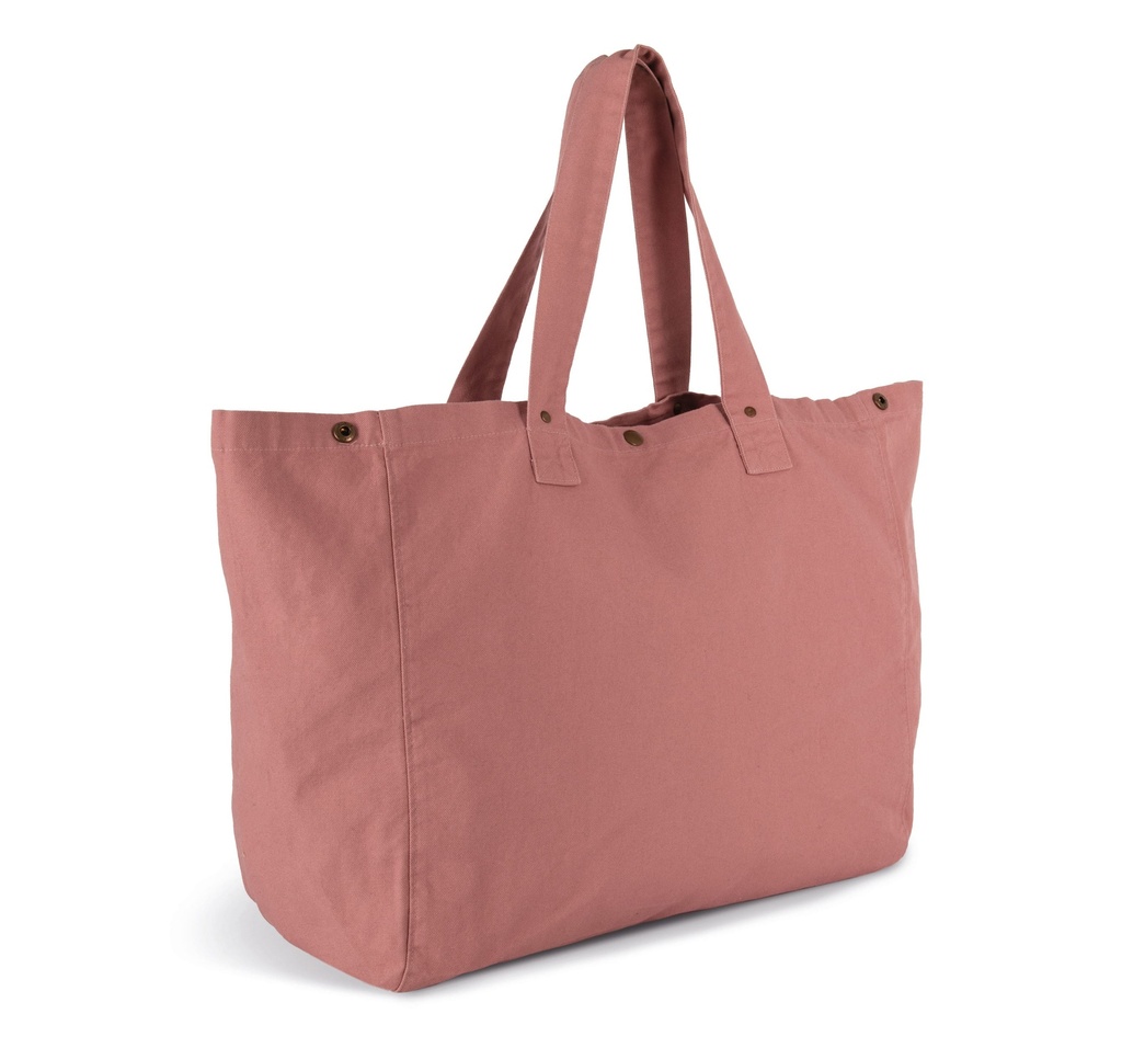 [KI3208-WashedLemonZest-OneSize] KI3208 - Sac de shopping en coton délavé - WashedLemonZest