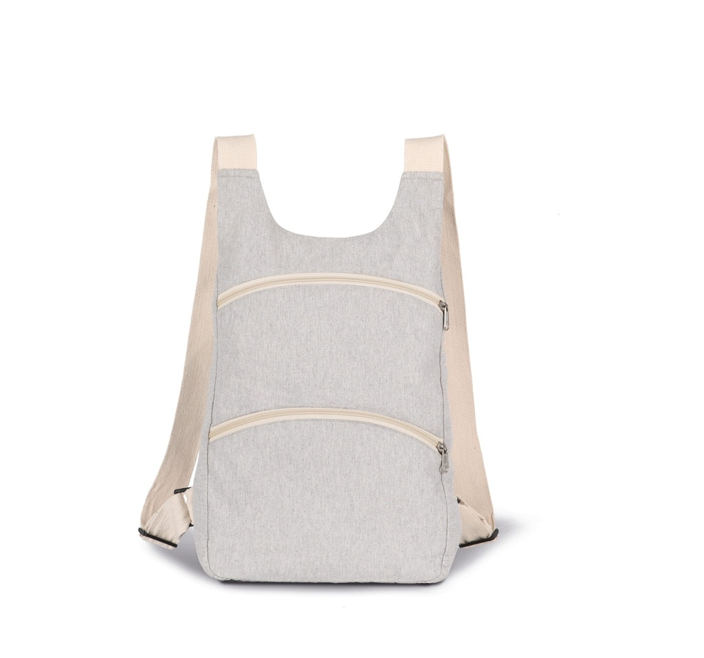 [KI5101-PebbleGrey_Ecume-OneSize] KI5101 - Sac à dos recyclé avec poche arrière antivol - PebbleGrey_Ecume