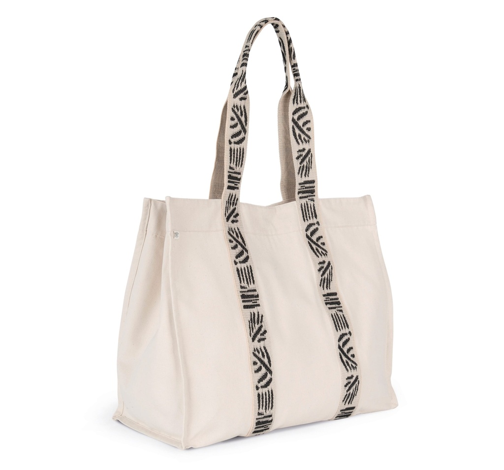 [KINS114-Ecume_NipponBlack-OneSize] KINS114 - Grand sac shopping recyclé à soufflet - Ecume_NipponBlack