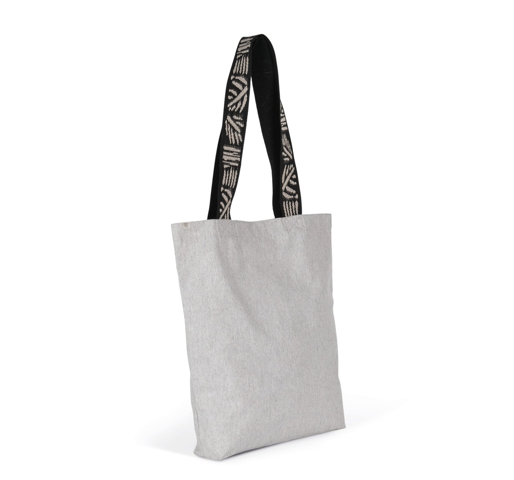 [KINS115-BlackNight_NipponEcru-OneSize] KINS115 - Sac Shopping recyclé  - BlackNight_NipponEcru