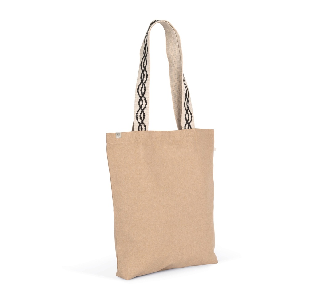 [KINS116-Hemp_CurveBlack-OneSize] KINS116 - Sac shopping recyclé à fond plat  - Hemp_CurveBlack