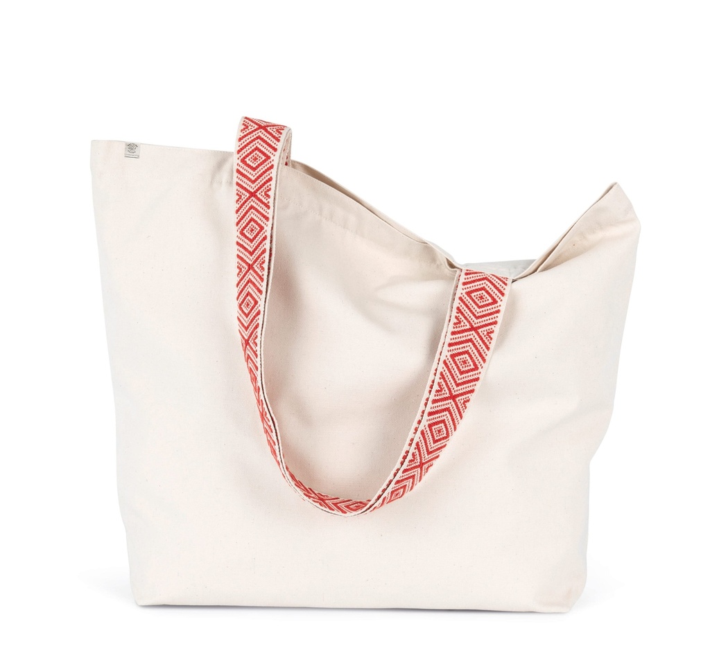 [KINS118-BlackNight_EthnicBlack-OneSize] KINS118 - Grand sac shopping recyclé - BlackNight_EthnicBlack