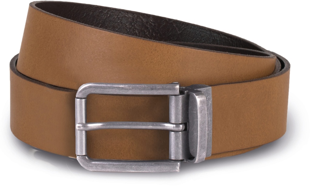 [KP812-Black-OneSize] KP812 - Ceinture en cuir à bord franc - 35 mm - Black