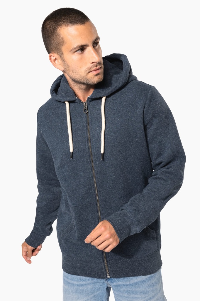 [KV2306-VintageDarkRed-S] KV2306 - Sweat-shirt vintage zippé à capuche homme - VintageDarkRed (S)