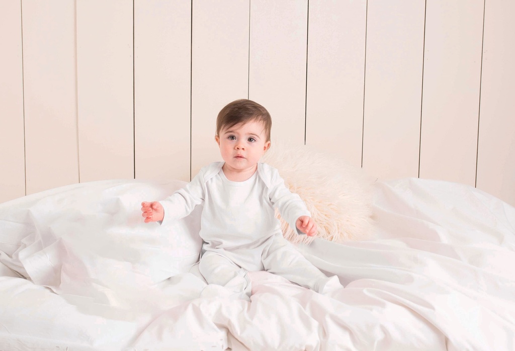 [LW053-PaleBlue_White-12/18M] LW053 - Pyjama Bébé - PaleBlue_White (12/18M)