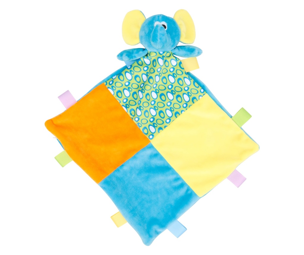 [MM701-Multicolour-OneSize] MM701 - Doudou plat multicolore éléphant - Multicolour