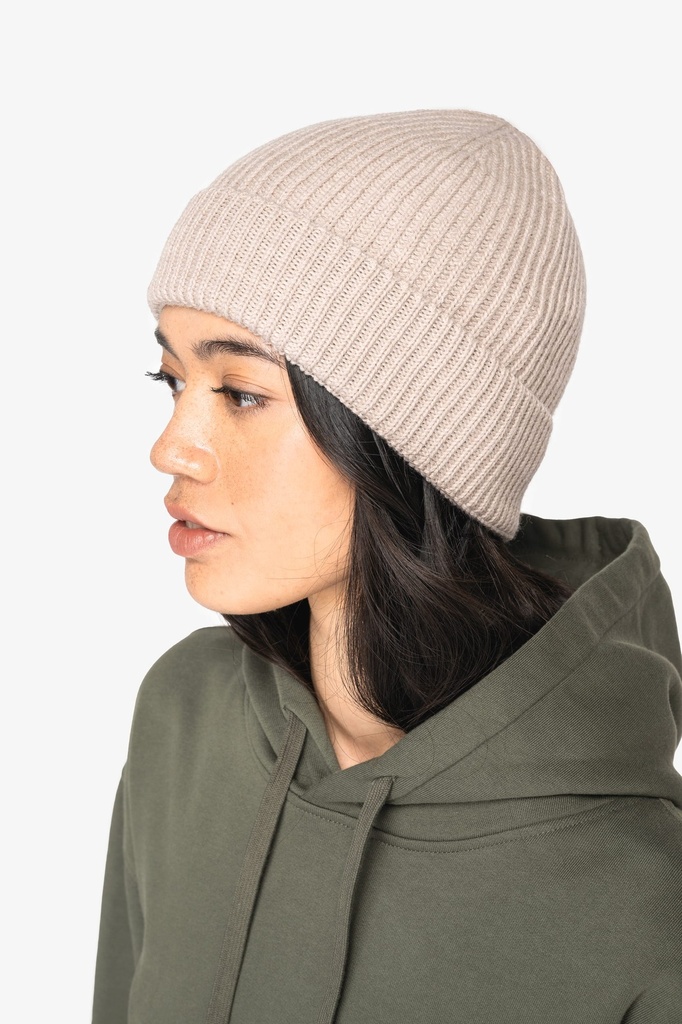 [NS012-VolcanoGreyHeather-OneSize] NS012 - Bonnet écoresponsable en laine mérinos unisexe - VolcanoGreyHeather