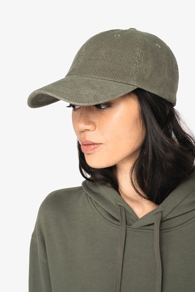 [NS016-Darkcamel-OneSize] NS016 - Casquette écoresponsable en velours côtelé 6 panneaux unisexe - Darkcamel