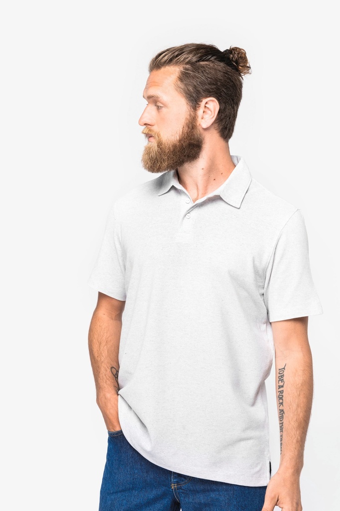 [NS210-RecycledNavyHeather-XS] NS210 - Polo écoresponsable recyclé homme  - RecycledNavyHeather (XS)