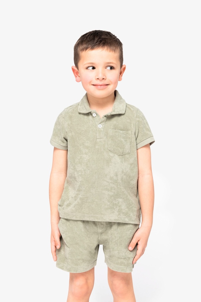 [NS218-Ivory-10/12ans] NS218 - Polo écoresponsable en éponge garçon  - Ivory (10/12 ans)