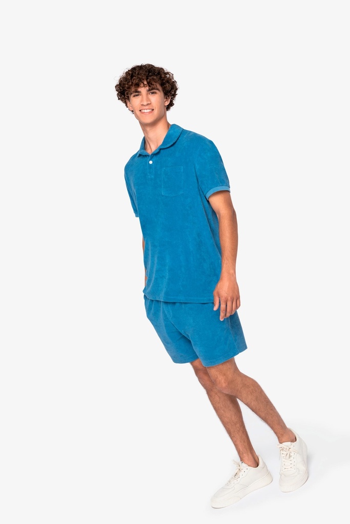 [NS227-Ivory-XS] NS227 - Polo écoresponsable en éponge homme  - Ivory (XS)