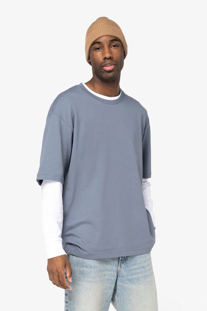 [NS301-MineralGrey-XS] NS301 - T-shirt écoresponsable oversize homme  - MineralGrey (XS)