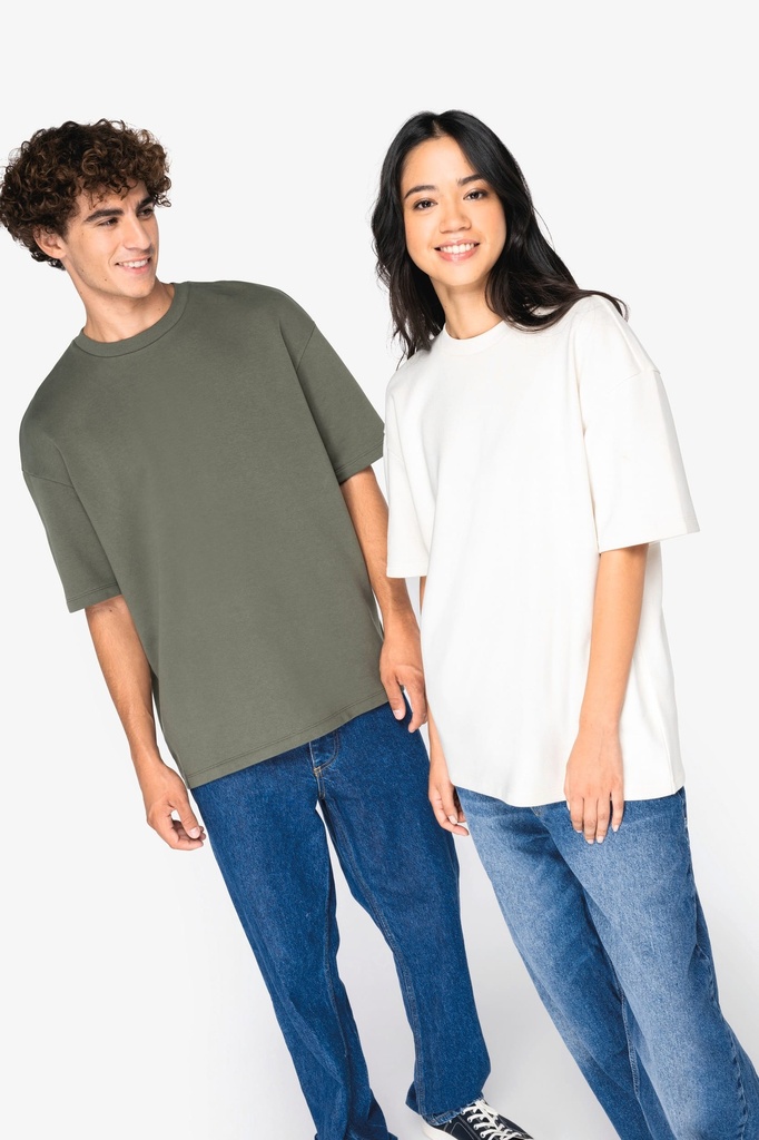 [NS308-NavyBlue-XS] NS308 - T-shirt écoresponsable oversize French Terry unisexe - NavyBlue (XS)
