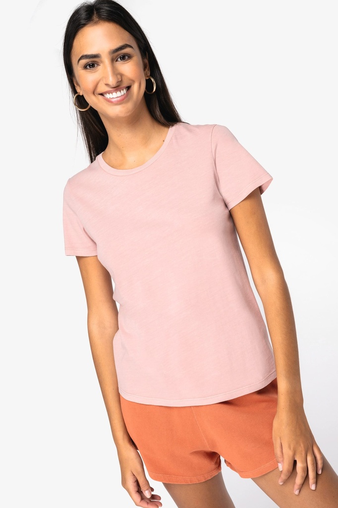 [NS316-WashedPaprika-XS] NS316 - T-shirt écoresponsable délavé femme  - WashedPaprika (XS)