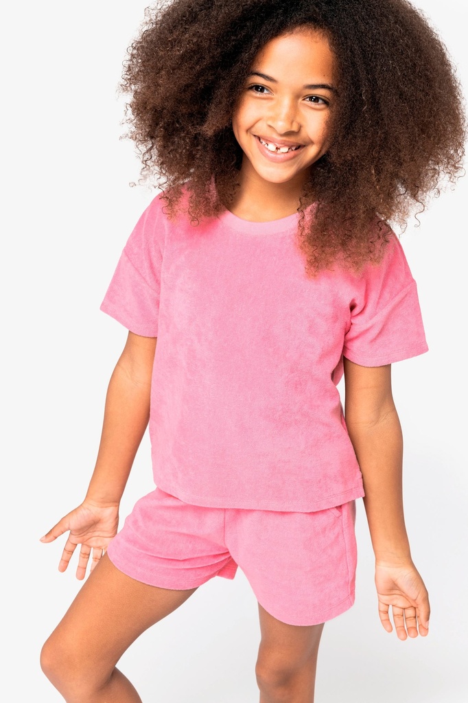 [NS319-CandyRose-10/12ans] NS319 - T-shirt écoresponsable en éponge fille  - CandyRose (10/12 ans)