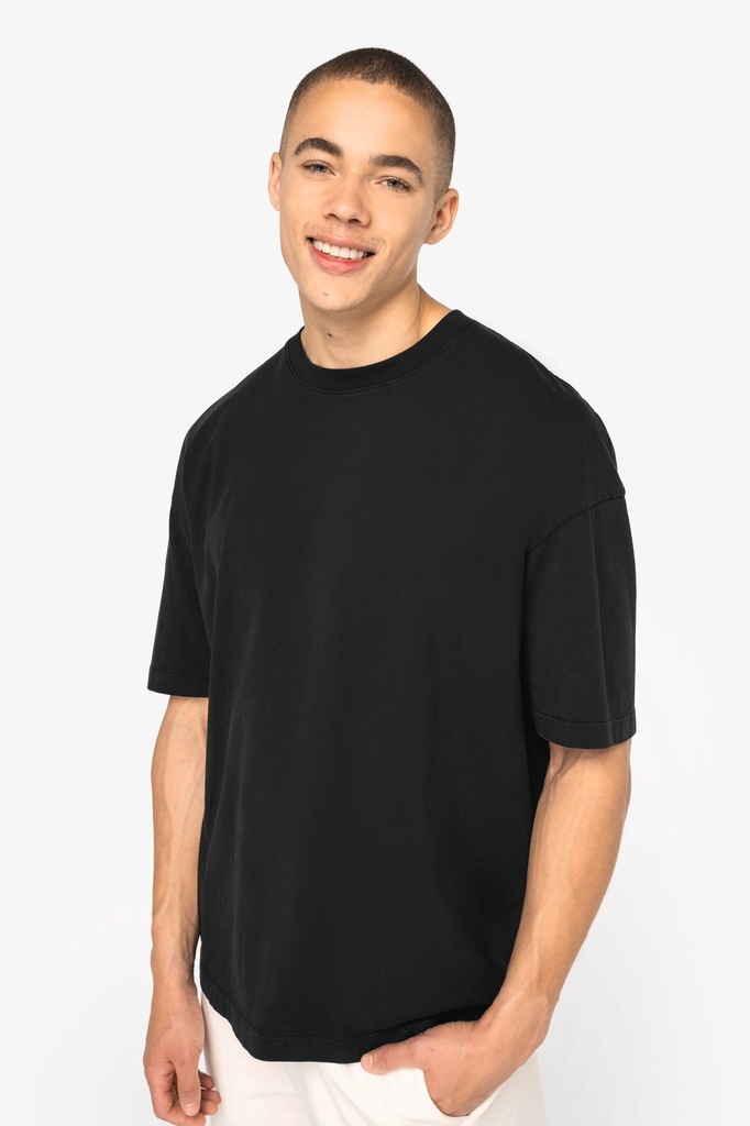 [NS326-Washedblack-XS] NS326 - T-shirt écoresponsable oversize délavé homme - Washedblack (XS)