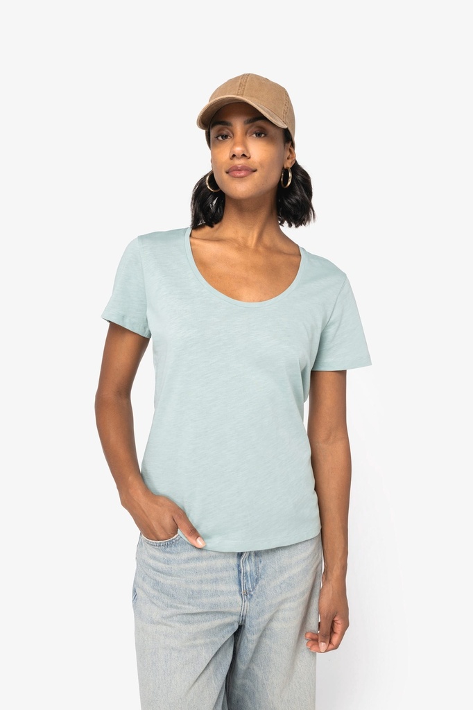 [NS329-NavyBlue-XS] NS329 - T-shirt écoresponsable slub femme  - NavyBlue (XS)