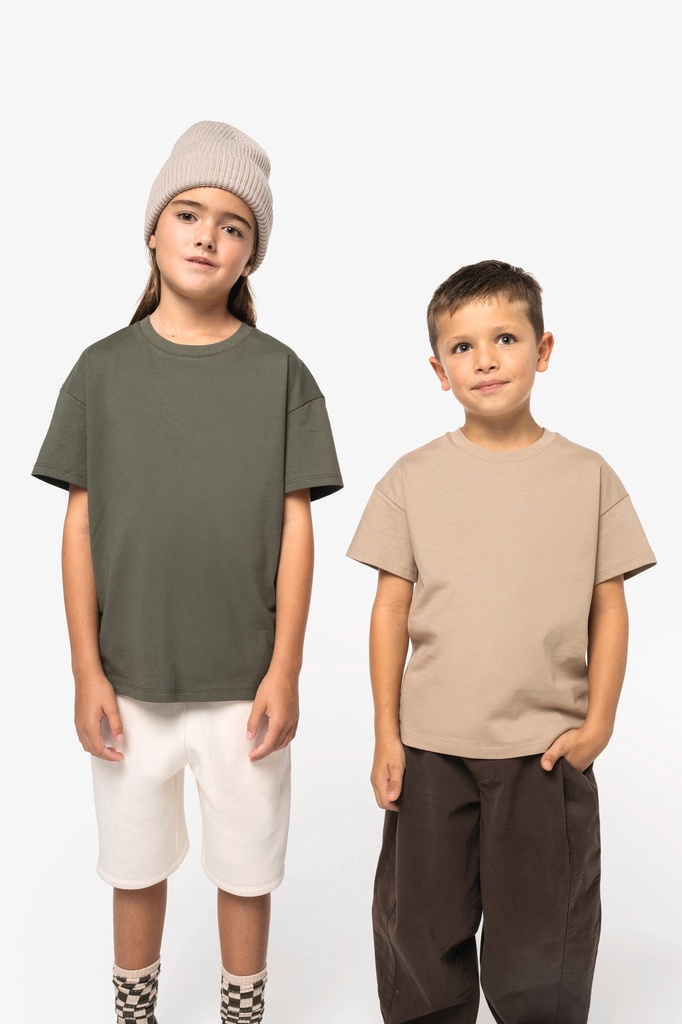 [NS340-Black-12/14ans] NS340 - T-shirt écoresponsable à épaules tombantes enfant - Black (12/14 ANS)