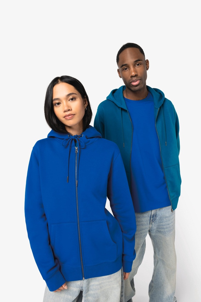 [NS402-MoonGreyHeather-2XS] NS402 - Sweat-shirt écoresponsable zippé à capuche unisexe - MoonGreyHeather (2XS)