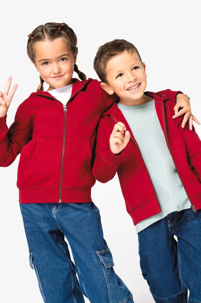 [NS405-NavyBlue-12/14ans] NS405 - Sweat-shirt écoresponsable zippé à capuche enfant  - NavyBlue (12/14 ANS)