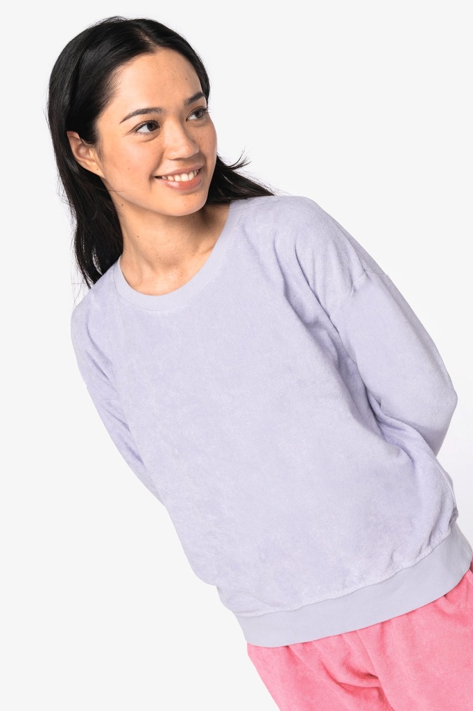 [NS413-Ivory-XS] NS413 - Sweat-shirt écoresponsable en éponge femme  - Ivory (XS)