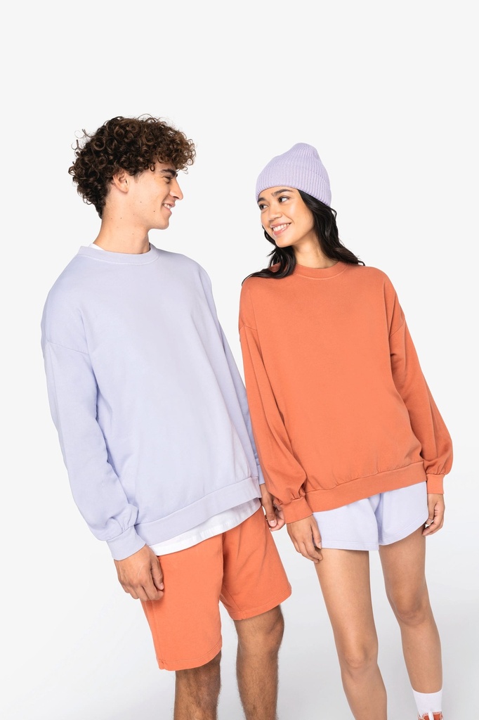 [NS415-WashedIvory-XS] NS415 - Sweat-shirt écoresponsable oversize French Terry unisexe  - WashedIvory (XS)