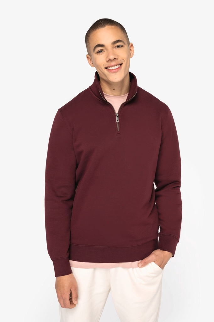 [NS428-MossGreen-XS] NS428 - Sweat-shirt écoresponsable à col montant zippé homme - MossGreen (XS)