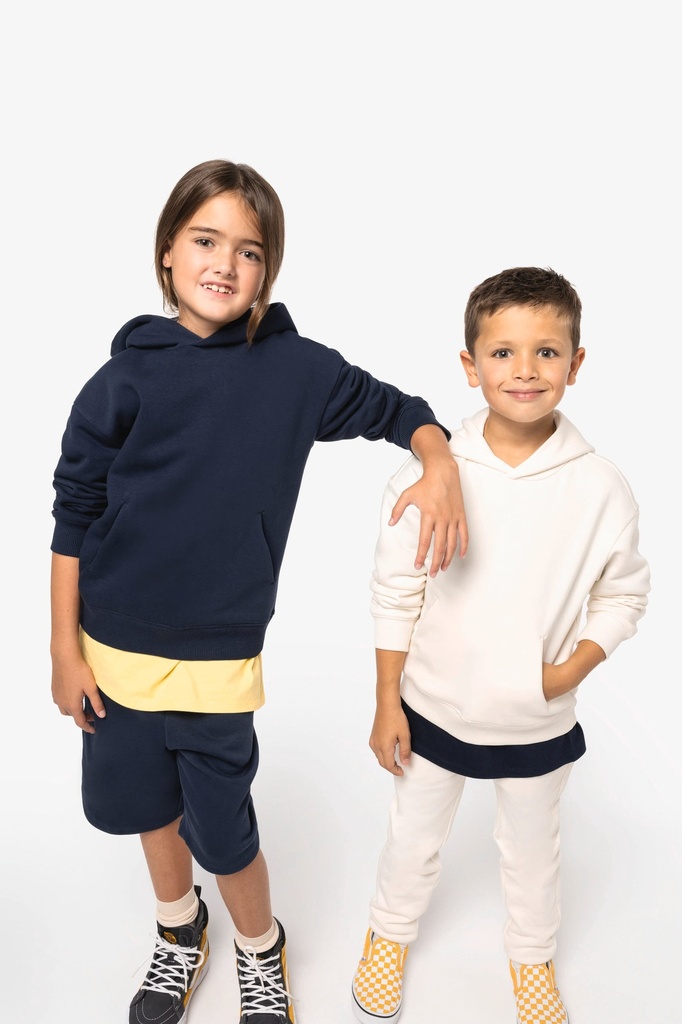 [NS438-Ivory-12/14ans] NS438 - Sweat-shirt écoresponsable à capuche oversize enfant - Ivory (12/14 ANS)