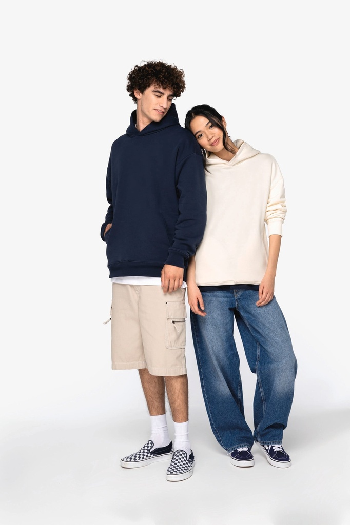 [NS441-NavyBlue-2XS] NS441 - Sweat-shirt écoresponsable à capuche oversize unisexe - NavyBlue (2XS)