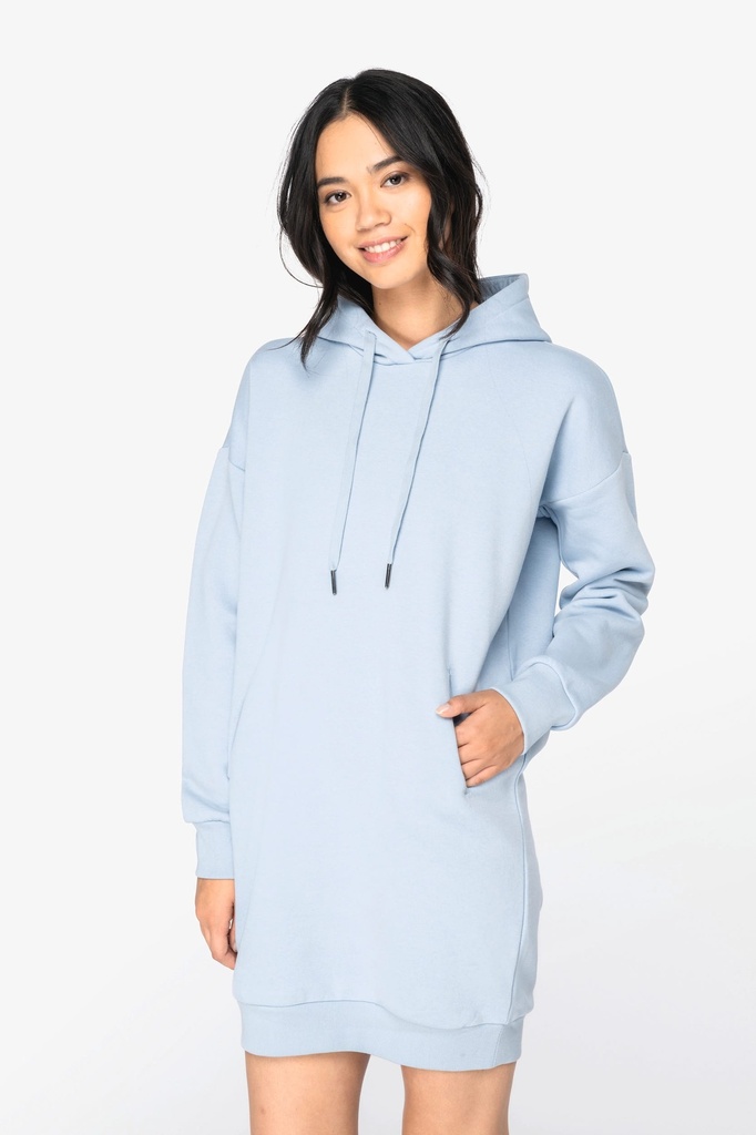 [NS5005-Ivory-XS] NS5005 - Robe sweat-shirt écoresponsable à capuche femme - Ivory (XS)