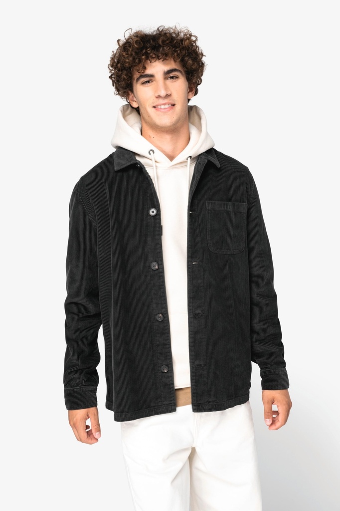 [NS603-WashedDarkCamel-S] NS603 - Veste écoresponsable en velours côtelé homme  - WashedDarkCamel (S)