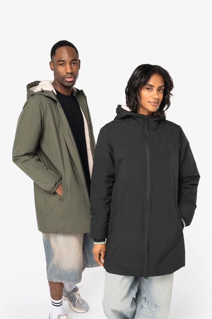 [NS609-Black-XS] NS609 - Veste écoresponsable imperméable doublée en sherpa unisexe - Black (XS)