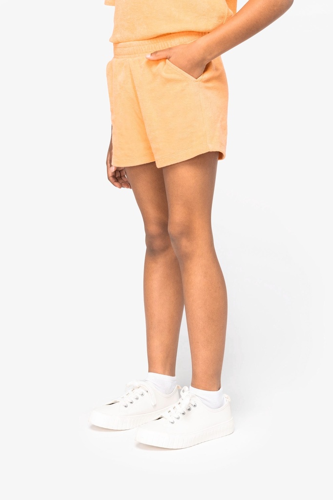 [NS719-Ivory-10/12ans] NS719 - Short écoresponsable en éponge fille - Ivory (10/12 ans)