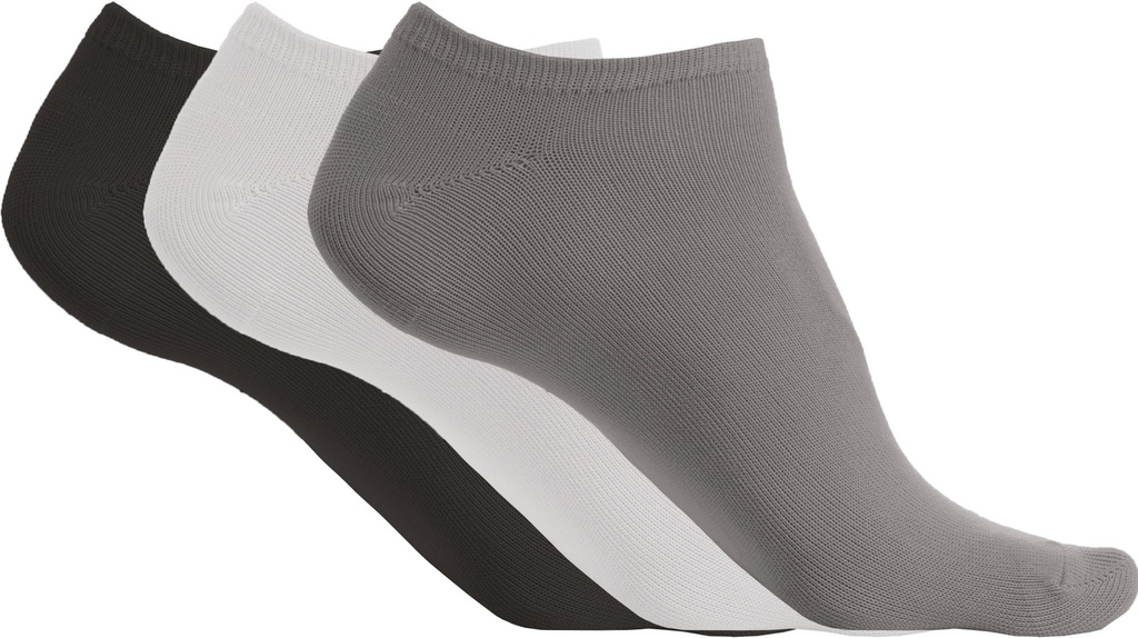[PA033-StormGrey_White_Black-35/38] PA033 - Socquettes microfibre unisexe - pack de 3 paires - StormGrey_White_Black (35/38)